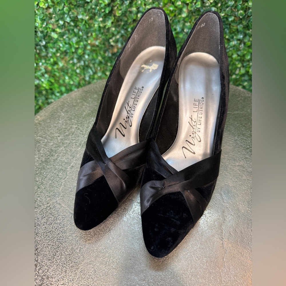 Night Life by Life Stride Black Velvet Heels